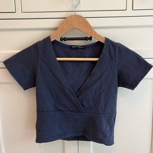 Brandy Melville Navy Amara Cropped Tee
